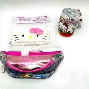 Hello Kitty Sanrio Collection Holo Fanny Pack Bath Headband Can Case